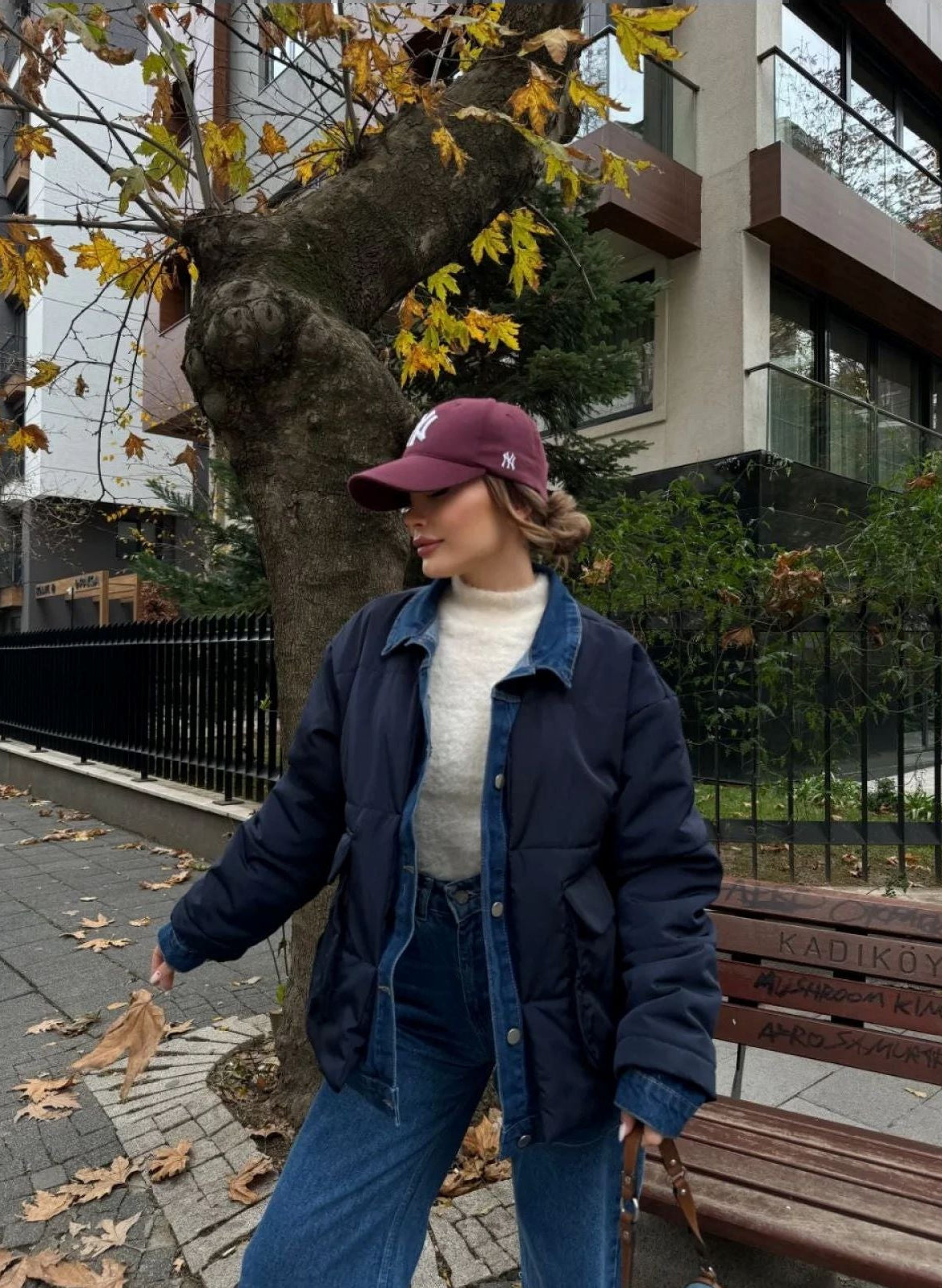 Denim detaylı ceket