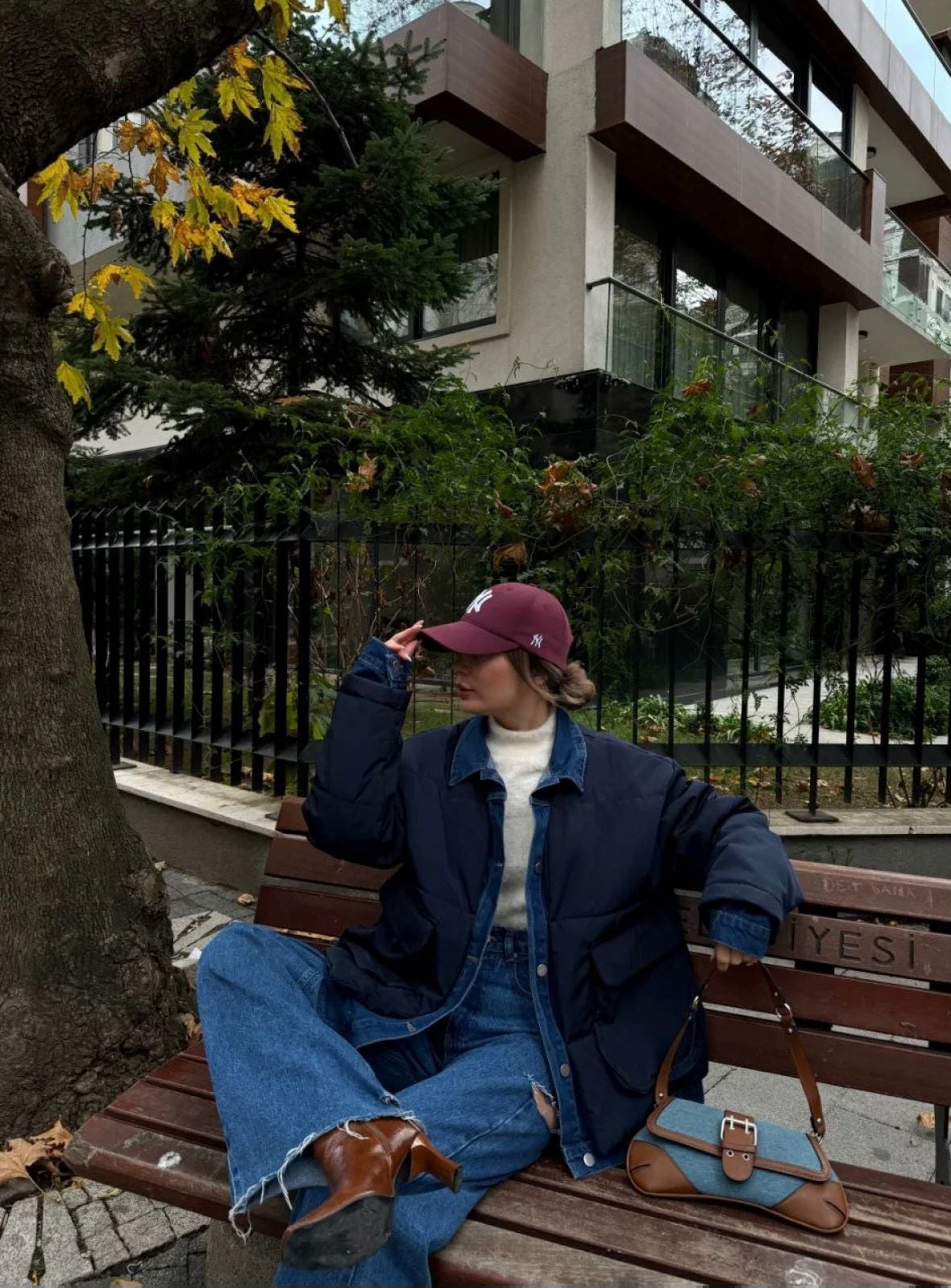 Denim detaylı ceket